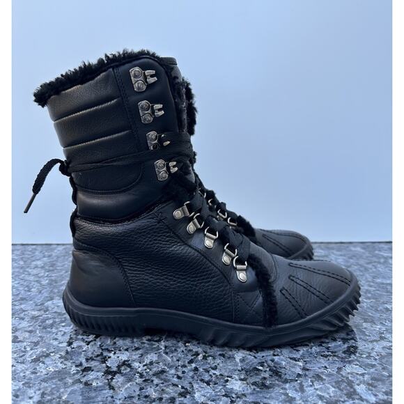 Gucci Leather Combat Shearling Boots Men’s UK Size 6.5 - Picture 1 of 12